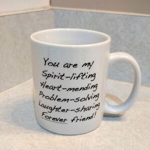 White Ceramic Mug with Inspirational friendship Quote